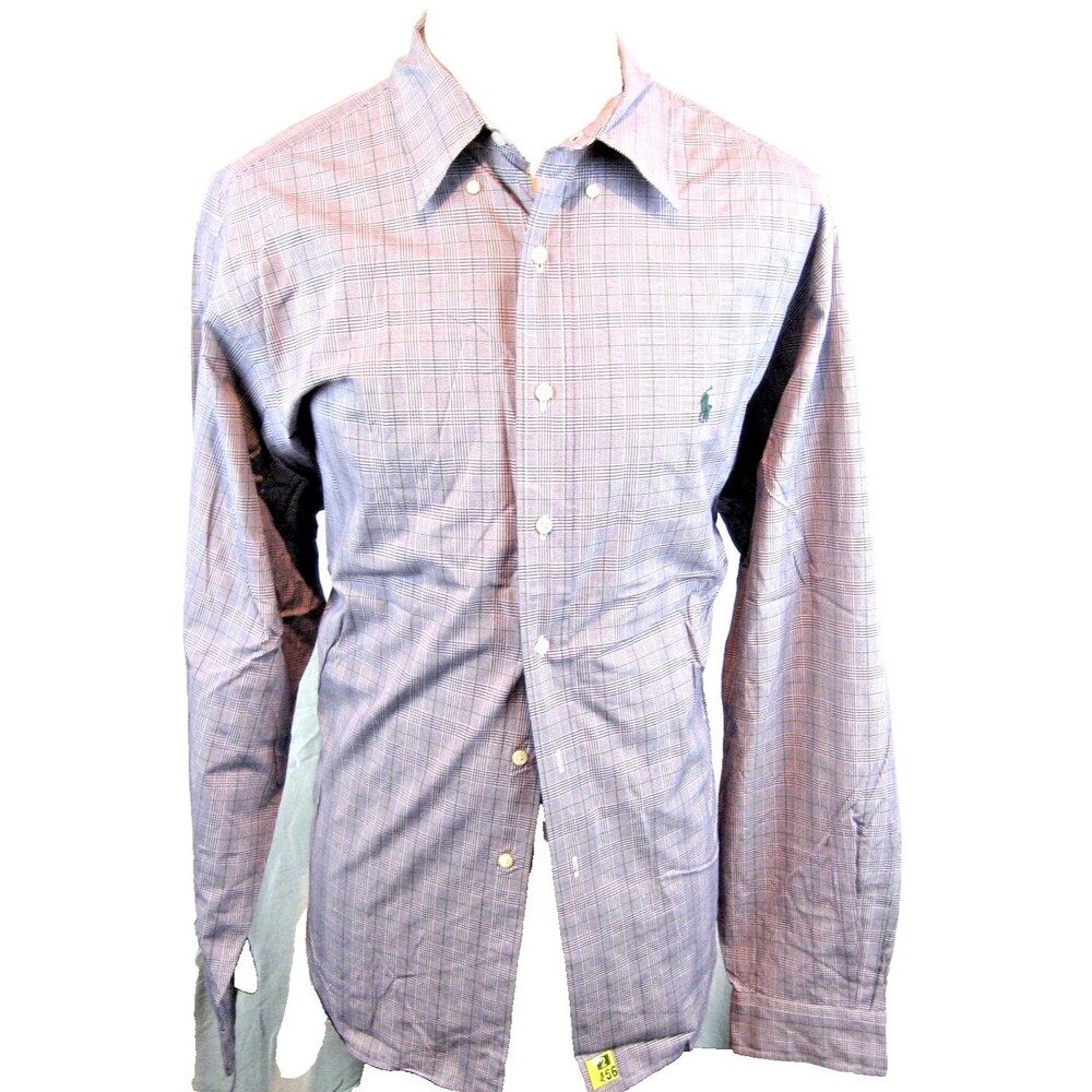 Mens Ralph Lauren Classic Gray Check LS Casual Cotton Shirt sz 2XL